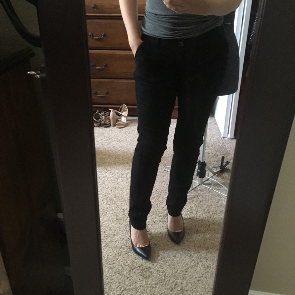 Old Navy Black Cotton Business Casual Skinny Pant